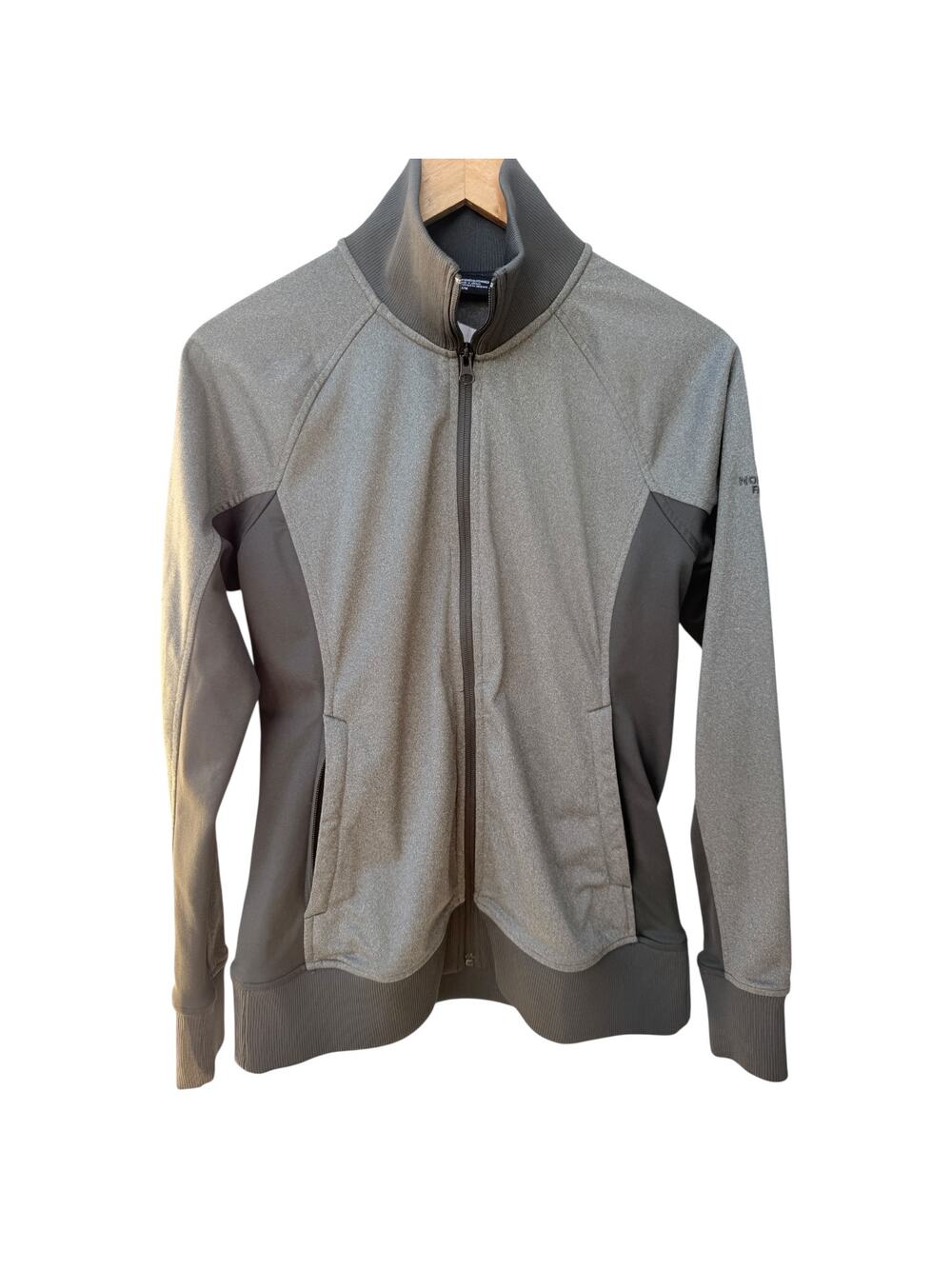 The North Face Womens Full Zip Jacket Medium Gray Black Athletic Track Jacket